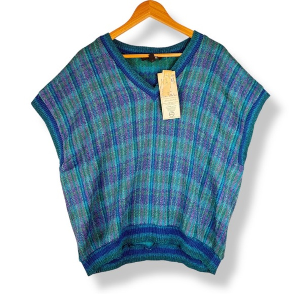 James Kenrob Vintage Sweater Top Womens Size XL Deadstock Preppy Plaid Oversized